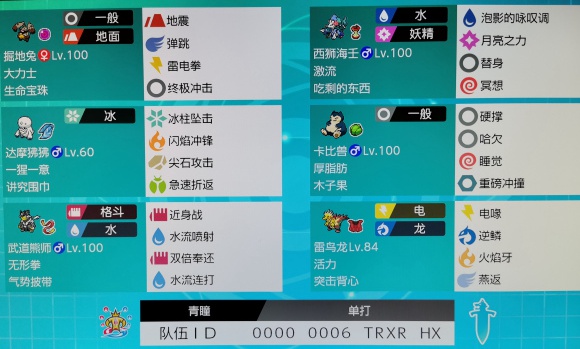 宝可梦剑盾S10单打掘地兔核心队伍分享